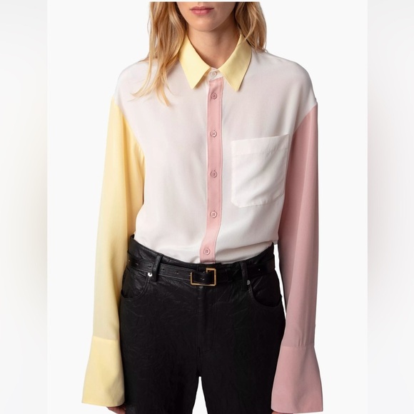 Zadig & Voltaire Tyrone Silk Blouse Petale New with Tags! - Picture 5 of 16